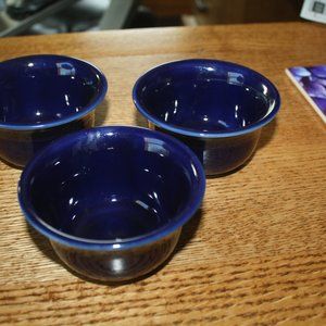 3 Fiestaware Custard Cups Cobalt Blue